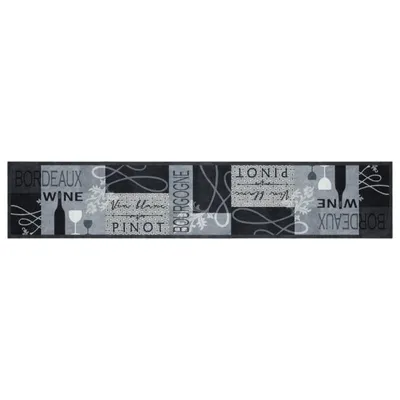 Zdjęcie produktu dla vidaXL Dywanik kuchenny zmywalny szary winny 60x300 cm aksamitny