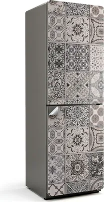 Produktbild von Mosaikmuster auf Fliesen – Kühlschrank Aufkleber – Klebefolie Kühlschrank – Kühlschrank Nachbildung – Kühlschrankfolie selbstklebend – Küchen Dekoration – 60x180 cm
