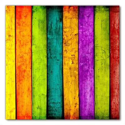 Produktbild von Wallario selbstklebende Möbelfolie/ Tischdecke für Innen und Außen, Größe: 60 x 60 cm - Buntes Holz - bunte Streifen mit Farbe und Holzstruktur