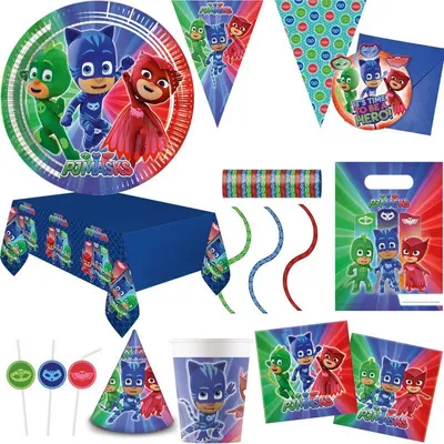 Produktbild von PJ Masks Pyjamahelden Kindergeburtstag Deko XL Partyset zum Geburtstag