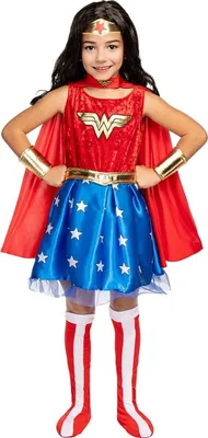 Produktbild von Wonder Woman Classic Kostüm für Kinder Kindergröße: 98-104