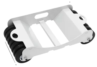 Image de Chariot à pneus pour véhicules, capacité de charge de 2 041 kg, 14 roues fixes, BLANC