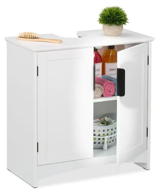 Waschtischunterschrank, 2 Türen, MDF, 60x60x30 cm, Weiß