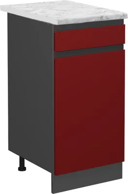 Image de Meuble cuisine Vicco R-Line Rouge 40cm J-Shape PT Marbre, Model 46491