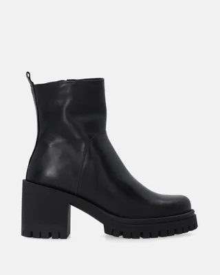 Produktbild von VENEZIA Damen Stiefeletten Ankle Boots Winterstiefel - Schwarze Damen-Lederstiefeletten mit hohem Absatz aus Echtleder Rindsleder Schwarz Größe 40