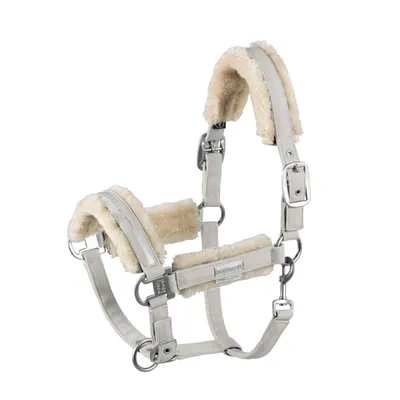 Produktbild von Eskadron Platinum Halfter " DOUBLEPIN FAUXFUR ", Stallhalfter Größe - Pony2 Farbe - pearlgrey