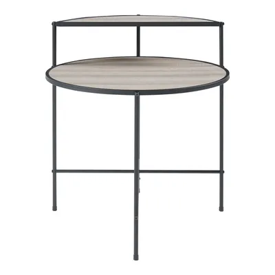 Produktbild von Beistelltisch ’Fyresdal’ Metallgestell 68 x 62 cm Schwarz/Eiche-Optik