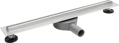 Produktbild von BADLAND Duschrinnen Edelstahl SLIM & LOW PROLINE 60 cm in Silber | Komplettset Bodenablauf