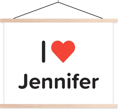 Produktbild von MuchoWow® Textilposter Ich liebe - Jennifer - Mädchen 150x113 cm mit holzfarbenen Rahmen - Poster