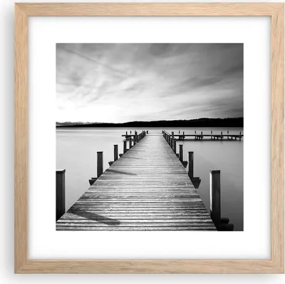 Produktbild von Gerahmtes Poster - Rahmen in heller Eiche - Brücke Frieden Wasser - 30x30 cm - Wand Bild - Wanddeko - Wandbilder - Kunstposter - Wandposter - Bilderrahmen - Bilder - Kunstdruck - P2NAC30x30-4865