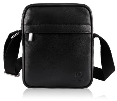 Produktbild von Herren Leder Letterman Umhängetasche schwarz Paolo Peruzzi T-75-BL