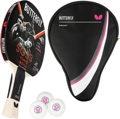 Produktbild von Butterfly 1x Timo Boll SG33 Tischtennisschläger + Tischtennishülle Drive Case + 3x 40+ 3*** Tischtennisbälle