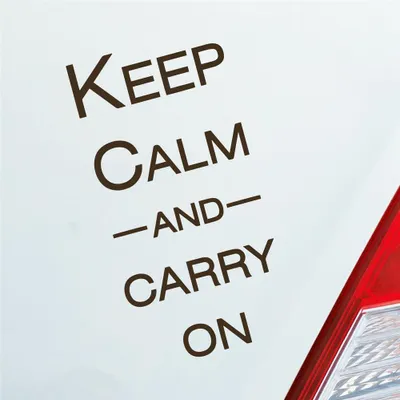 Produktbild von Auto Aufkleber Keep calm and carry on Tuning 15x7,5 cm Braun Sticker Heckscheibenaufkleber