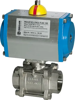 Produktbild von Riegler ES-Kuha, pneumat. Stellantrieb, einfachwirkend, Rp 1 1/4, DN 32