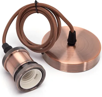 Produktbild von E27 Metall-Vintage Lampenfassung mit Kabel Nostalgie Retro  Bronze