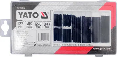 Produktbild von Yato YT-06866, Schrumpfschlauch, Schwarz, 127 Stück(e), Box