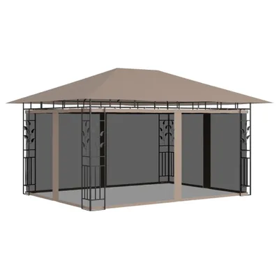 Image de Pavillon avec moustiquaire 4x3x2,73 m Taupe 180 g/m