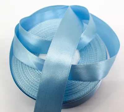 Taftband satiniert, 50 m x 25 mm, hellblau, Polyester