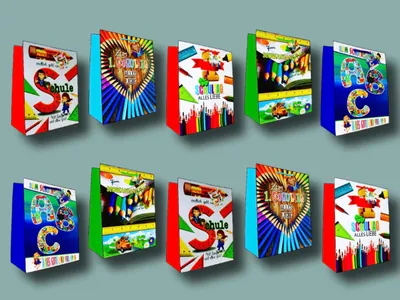 Produktbild von Schulanfang Geschenktaschen 10er Set Geschenktüten Einschulung Kind Schule Schulstart Groß 32,5 cm x 26 cm x 13 cm