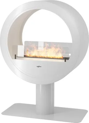Produktbild von Incyrcle Stand 2Side Bioethanol-Arbeitsplattenkamin - Runder Design-Biokamin mit Doppelfassade d.70cm Weiß