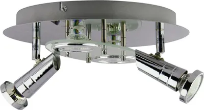 Produktbild von 4-flammige Deckenleuchte rund mit Deko-Glas inkl. 3 Watt Leuchtmittel GU10