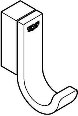 A line drawing of a bathroom hook.