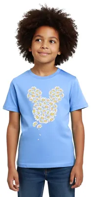 Produktbild von Mickey & Minnie Mickey Mouse Gänseblümchen Kinder T-Shirt, 110/116 (5-6 Jahre), Himmelblau