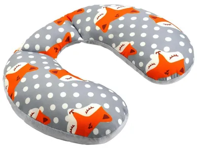 Image de Coussin de nuque pour enfants, ergonomique, motif renard, idéal pour voiture, avion, siège auto pour bébé