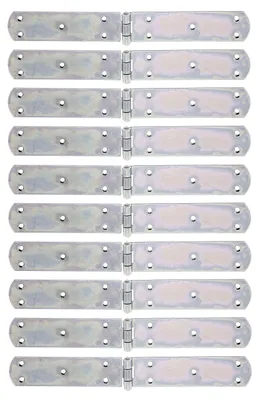 Zdjęcie produktu dla Alberts 845698 Zawias skrzynkowy, z nitowanym trzpieniem, ocynkowany, pasywowany grubowarstwowo, 300 x 35 mm, zestaw 10 szt
