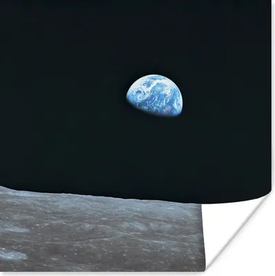 Produktbild von MuchoWow® Poster Die Erde vom Mond aus 75x75 cm - Wand Dekoration