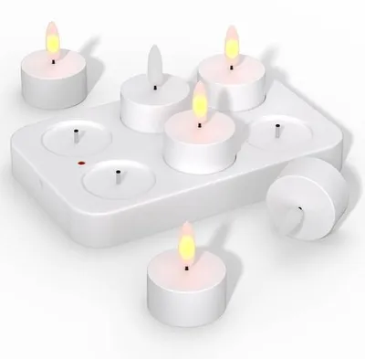 Immagine prodotto di Set da 6 candeline elettriche ricaricabili con effetto tremolante