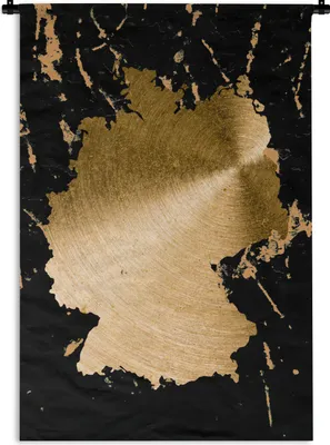 Produktbild von MuchoWow® Wandteppich Wandbehang Karte von Europa - Deutschland - Gold 90x135 cm Tapisserie Dekoration Wandtuch - Baumwolle - Wandskulptur
