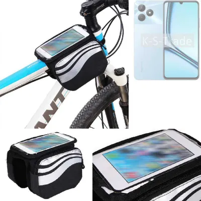 Produktbild von K-S-Trade Rahmentasche Fahrrad-Halterung kompatibel mit Realme Note 50 Rahmenhalterung Fahrrad Handyhalterung Fahrradtasche Handy Smartphone Halterung