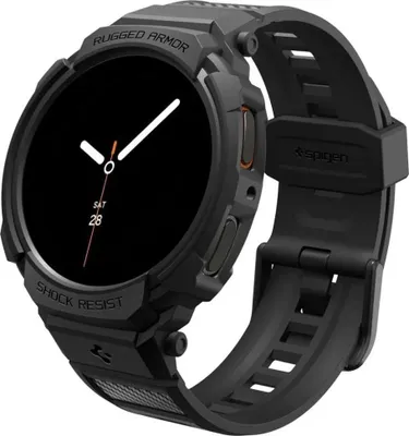 Zdjęcie produktu dla Pasek Spigen Rugged Armor Pro na Samsung Galaxy Watch 8 44 mm - czarny mat