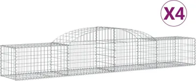 Obrázek produktu pro vidaXL Gabiony s vysokým obloukem 4 ks 300x50x40/60 cm Pozinkované železo