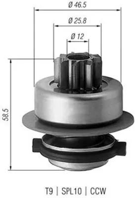 Produktbild von MAGNETI MARELLI 940113020171 Anlasser-Ritzel 9944373 AMB0171 für VW Transporter IV Bus (70B, 70C, 7DB, 7DK, 70J, 70K, 7DC, 7DJ) GOLF II (19E, 1G1)