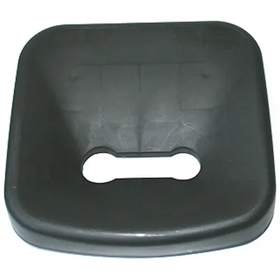 A black plastic funnel for a garden shredder.