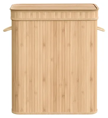 Produktbild von Wäschekorb mit Deckel - Wäschesammler - Bambus - 100 l - Naturbambusfarbe