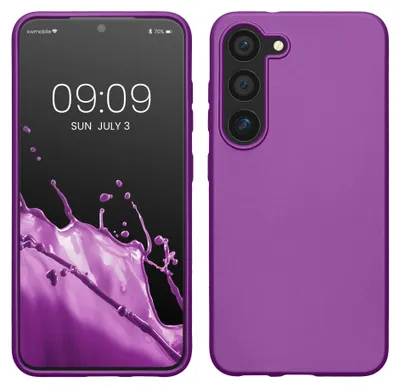 Produktbild von kwmobile Handyhülle für Samsung Galaxy S23 Hülle - Silikon Case metallisch schimmernd - Schutzhülle Cover - Metallic Violett