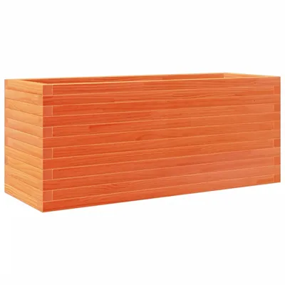 Image de Jardinière cire marron 110x40x45,5 cm bois de pin massif