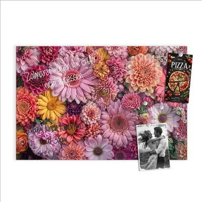 Produktbild von Magnettafel 90x60cm Pinnwand Whiteboard beschreibbar - Bunte Blumenpracht