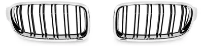 Kühlergrill DOPPELRIPPE Chrom Schwarz Glanz für BMW 3er F30 F31 2011-2015 – Produktansicht