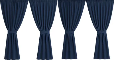 Produktbild von Gartenvorhang 4 Stück 155x240cm, Garten Vorhang Dunkelblau, Terrasse Vorhang, wasserdichter Außenvorhang, Außenvorhang, Balkon Vorhang
