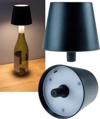 Produktbild von ChiliTec 23767 LED Akku Flaschenleuchte warmweiß, Li Akku, ØxH 10x12cm