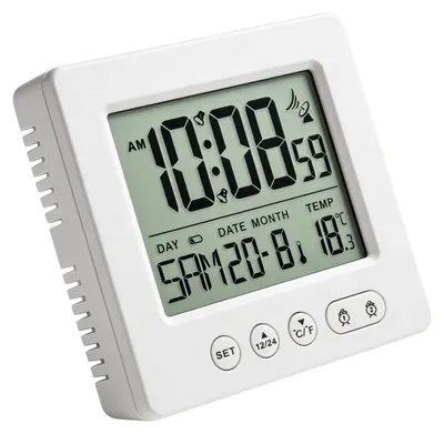Radiowecker mit Dual-Alarm, Nachtlicht, Temperaturanzeige, weiß