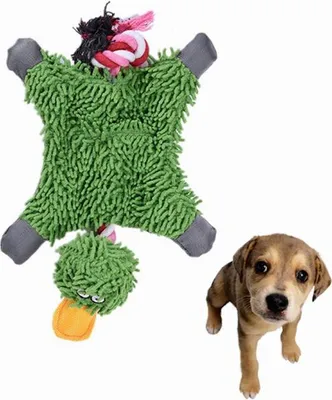 Immagine prodotto di Pet Dog Knot Toy Cute Papa Duck Plush Chew Toy Durable Rope Toy Accessori per animali domestici - Verde