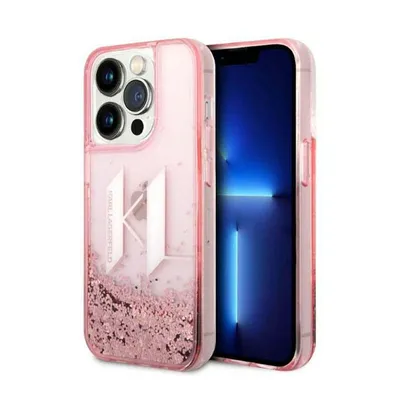 Immagine prodotto di Karl Lagerfeld Klhcp14Llbklcp Custodia rigida per Iphone 14 Pro 6.1 rosa/rosa Liquid Glitter Big Kl