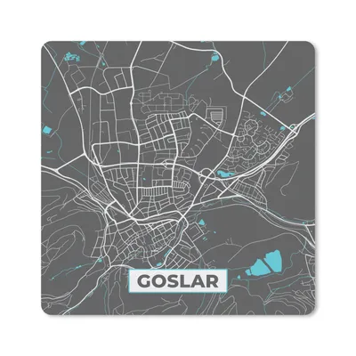 Produktbild von MuchoWow® Mauspad Mousepad Stadtplan - Deutschland - Blau - Goslar - Karte 20x20 cm - Mousepads - Maus Mat - Pad - Mausunterlage - Desk Mat - Bureauartikeln