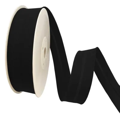 Productafbeelding van Katoen en Polyester Biasband 10 Meter - Zwart