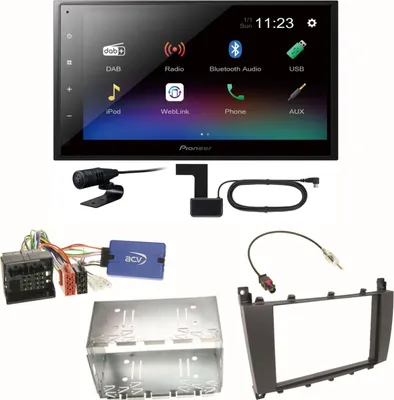 Produktbild von Pioneer DMH-A340DAB Digitalradio Bluetooth Einbauset für Mercedes C-Klasse W203 CLC CL203 S203